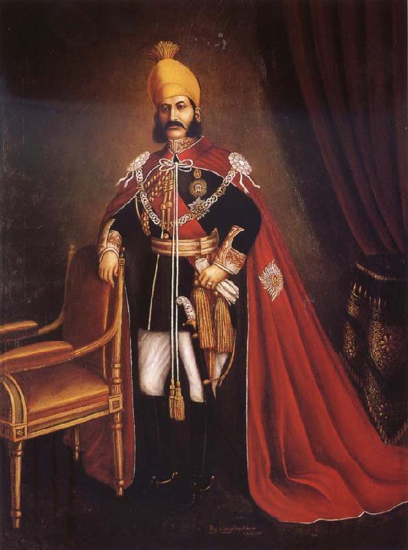 Maujdar Khan Hyderabad Nawab Sir Mahbub Ali Khan Bahadur Fateh Jung of Hyderabad and Berar oil painting picture